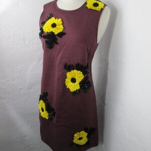 Anthropologie Dhruv Kapoor Mini Shift Dress 3D Floral Women's Size S